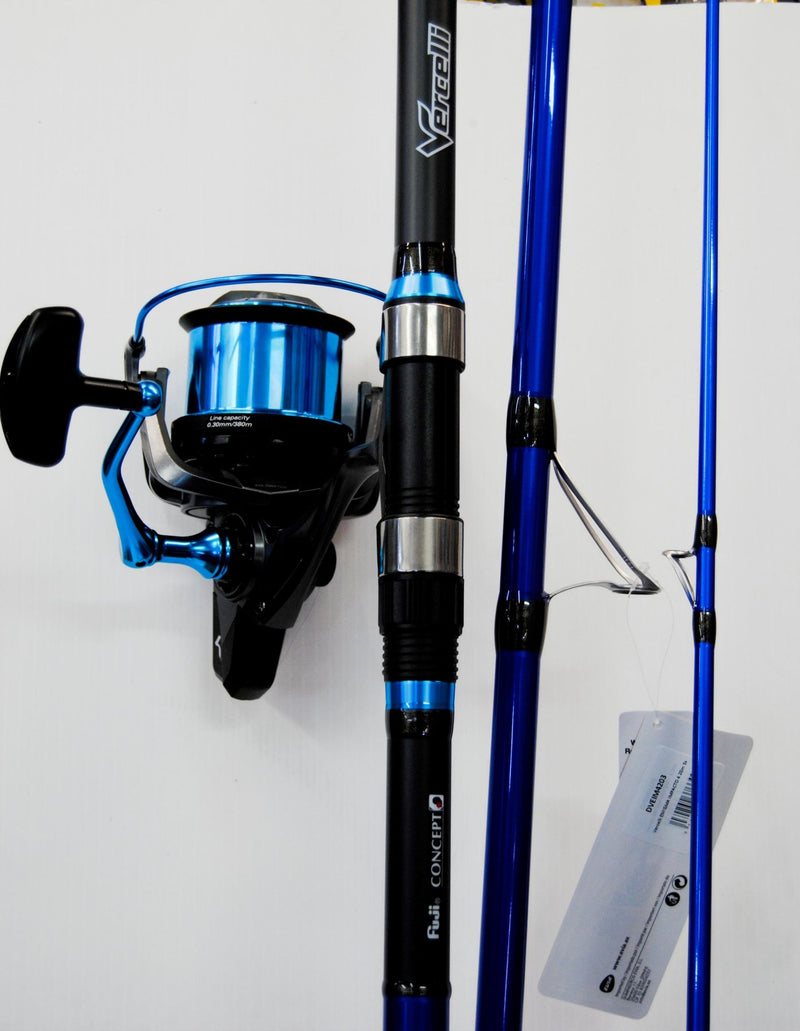 Conjunto Surfcasting Vercelli – Cana Enygma Impacto Hybrid 4.20m + Carreto Oxygen SXZ 60 | Barracuda Pesca