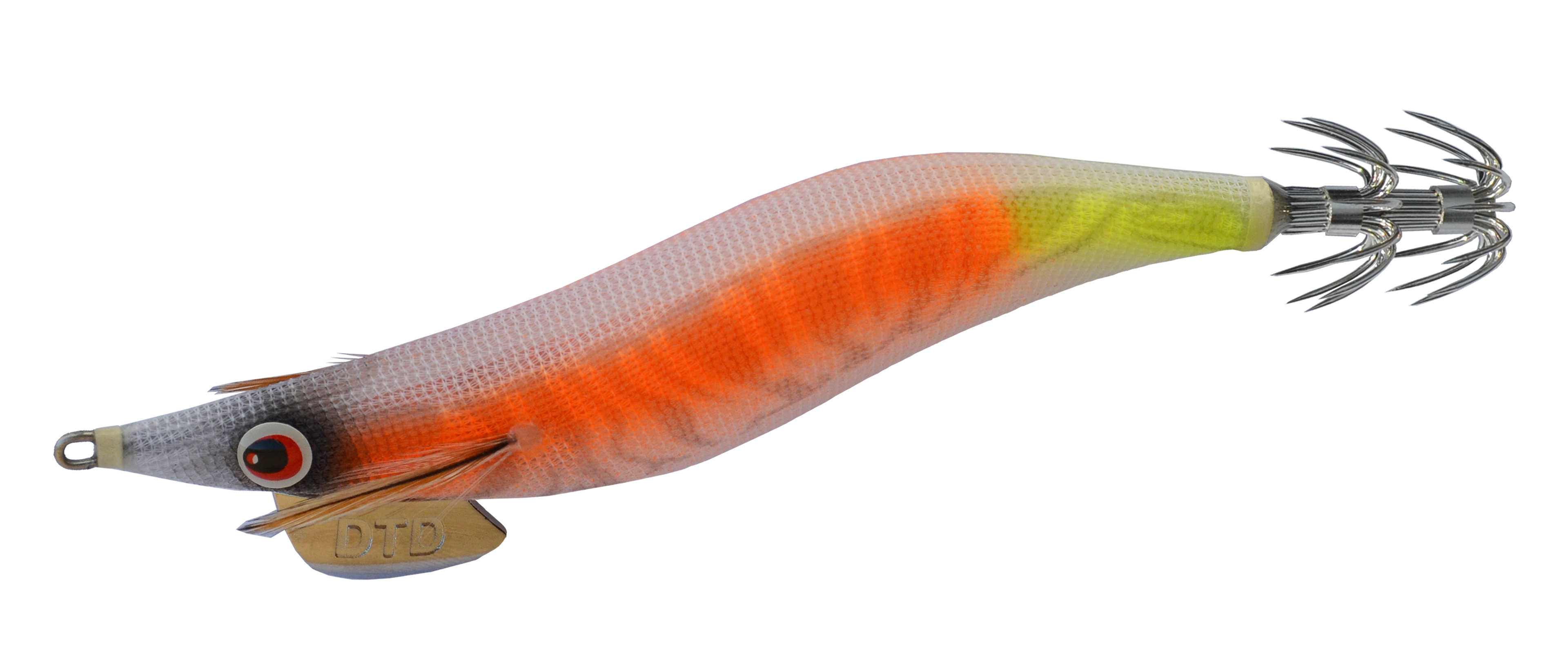 Isca egi DTD Special OITA 3.0 cor Orange laranja amarelo rainbow corpo luminoso