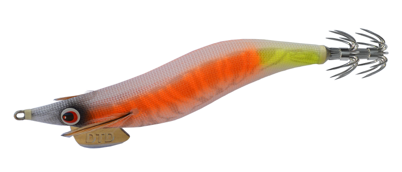 Isca egi DTD Special OITA 3.0 cor Orange laranja amarelo rainbow corpo luminoso