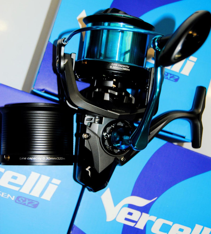Carreto Vercelli Oxygen SXZ 60 com Bobine Suplementar em Grafite Cónica | Barracuda Pesca