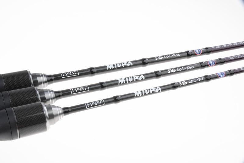 Hart Miura Jig-C - Gama completa de modelos com diferentes ações e potências para jigging vertical
