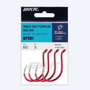 Anzóis BKK Red Octopus Beak (Anzol de Isco / Olhal Inclinado) - Barracuda Pesca