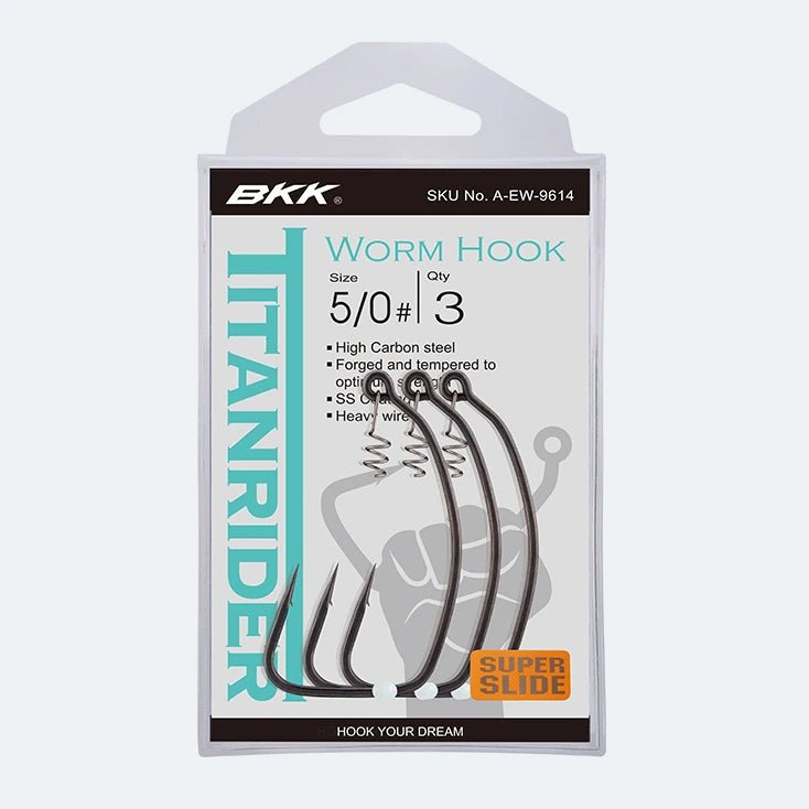 Anzol BKK Titanrider Worm Hook (Série A-EW) - Barracuda Pesca