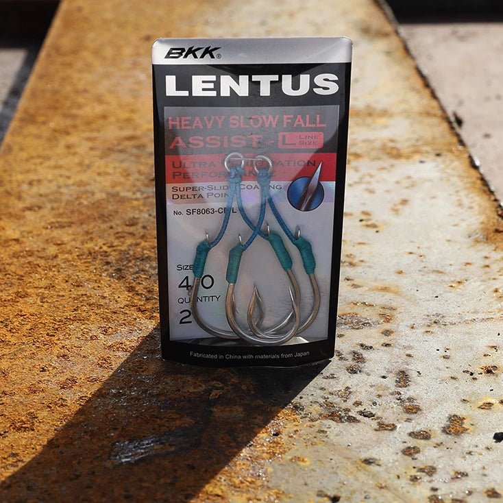 Assist Hook BKK SF Lentus L (Heavy Slow Jigging / Long Cord / Fluorocarbon Core) - Barracuda Pesca