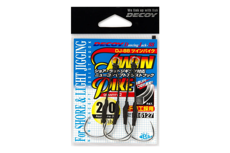 Assist Hooks Decoy Twin Pike DJ-88 (Twin Assist for Light & Shore Jigging) - Barracuda Pesca