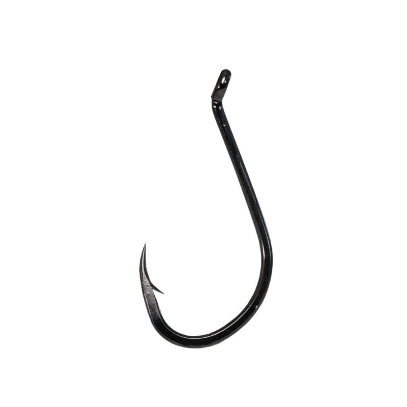 Anzol Yuki BX500 Black Nickel com olhal oblíquo e ponta bico de polvo. Forma redonda, abertura larga, ideal para peixes grandes. Fabricado no Japão. Vários tamanhos disponíveis.