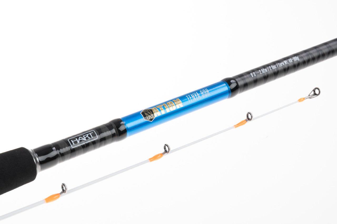 Hart Nation Tenya detalhe blank azul ponteira branca passadores Fuji
