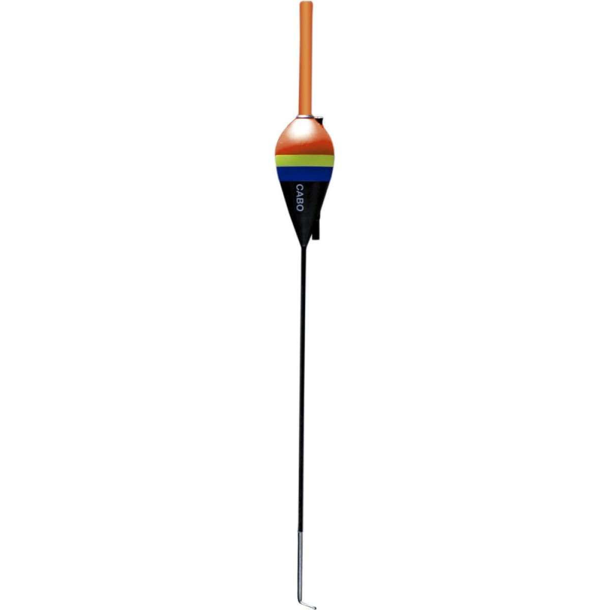 Cabo Sliding - Boia para pesca à boia com corpo colorido laranja, verde e azul, antena laranja e quilha em plástico 