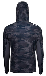 Camisola BKK Hooded Performance Shirt Camo (Tamanho M) - Barracuda Pesca