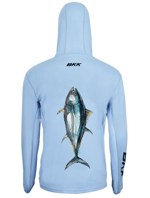 Camisola BKK Hooded Performance Shirt Tuna Light Blue (Tamanho S) - Barracuda Pesca