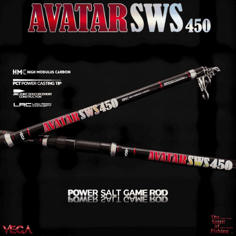 Cana Vega Avatar SWS 4.50m (Ação 80-250g / Carbono HMC) - Barracuda Pesca