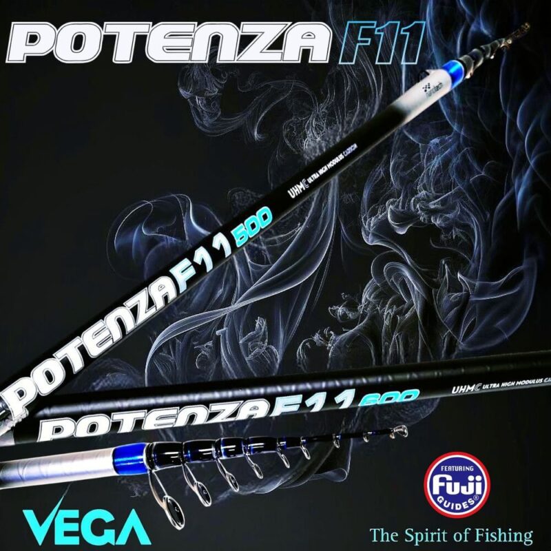 Cana Vega Potenza F11 5.00m (Ação 10-120g / Passadores e Porta-Carretos Fuji / Power Lift 5kg) - Barracuda Pesca