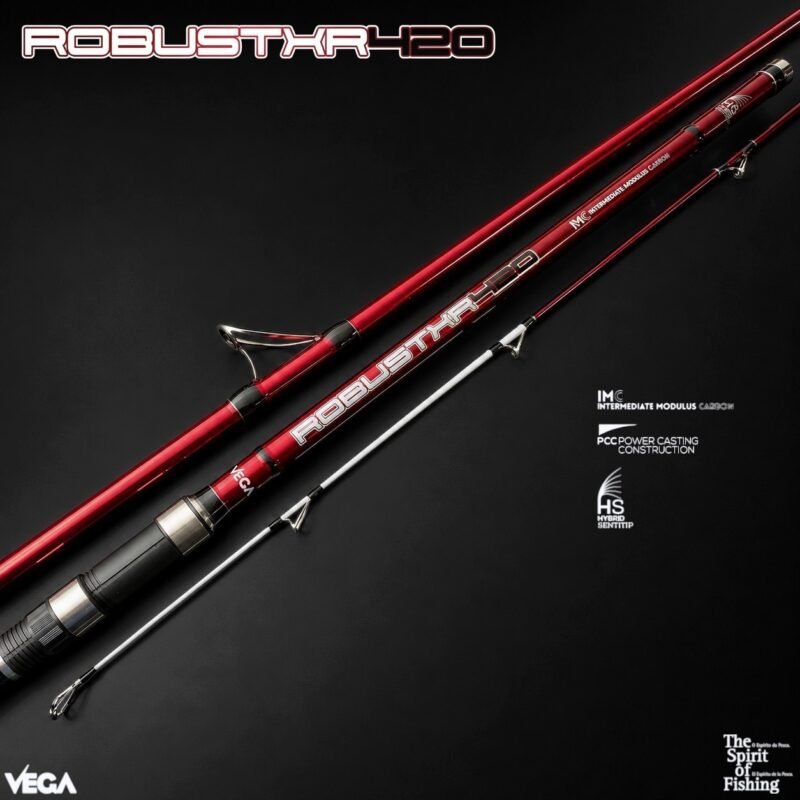 Cana Vega Robust XR 4.20m Híbrida (Ação 100-270g / 3 Secções) - Barracuda Pesca