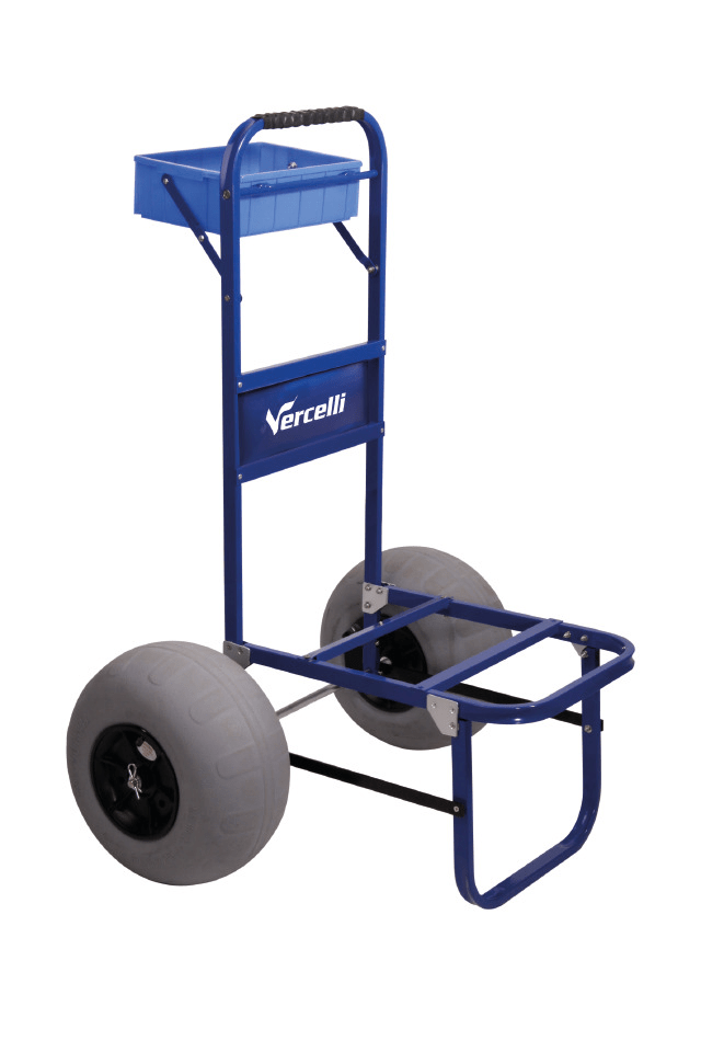 Carrinho Vercelli Trolley - Carrinho Rodas Insufláveis para Areia com Bancada - Barracuda Pesca