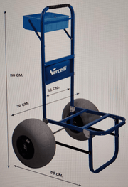 Carrinho Vercelli Trolley - Carrinho Rodas Insufláveis para Areia com Bancada - Barracuda Pesca