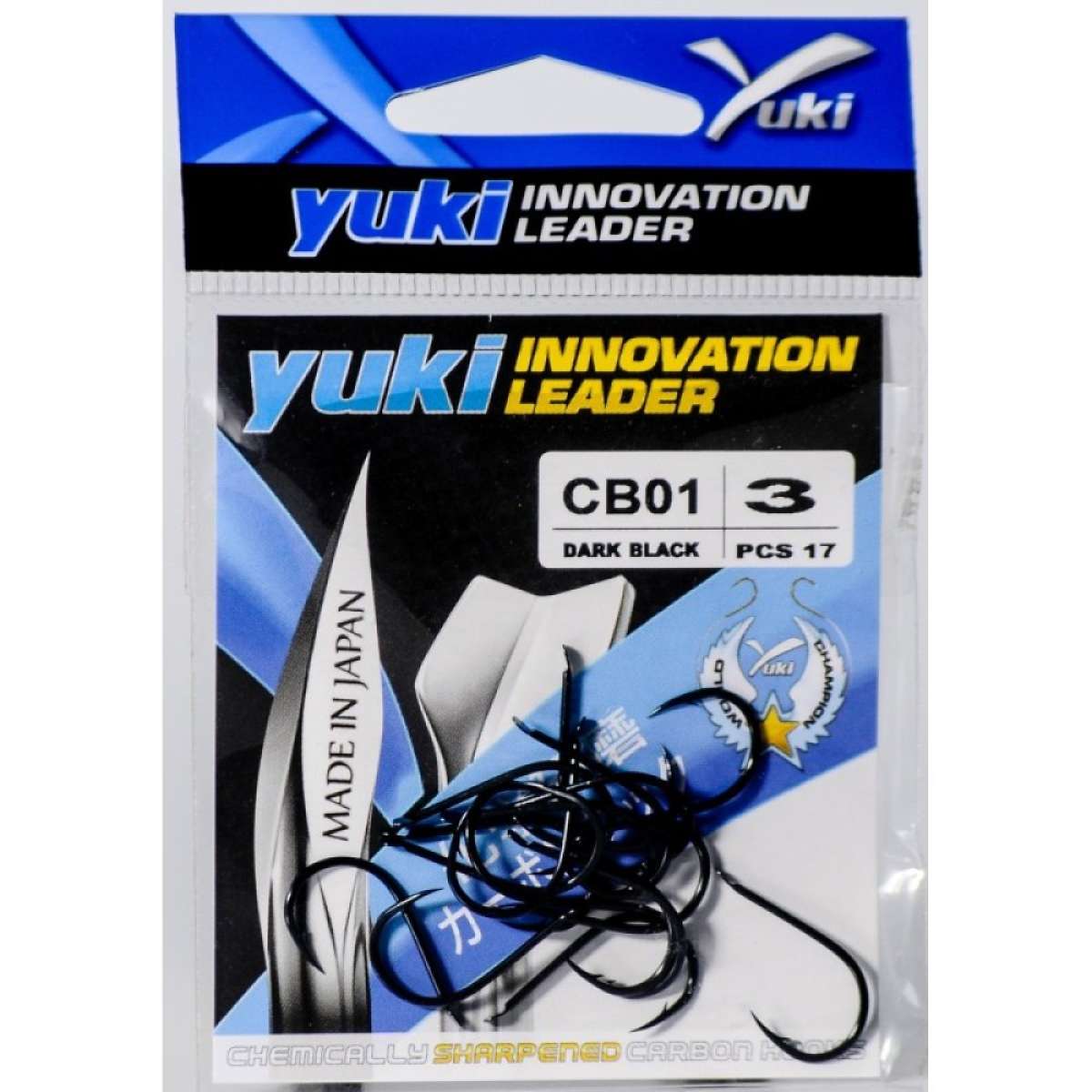  Anzol Yuki CB01 Chinu preto mate, curvo e torcido. Aço de dureza média.