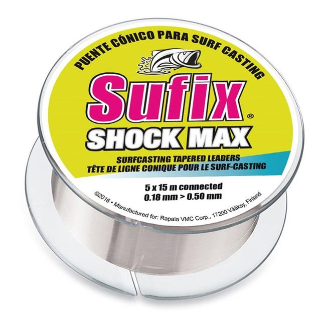 Chicotes Cónicos Sufix Shock Max Clear (5 × 15 m) - Barracuda Pesca