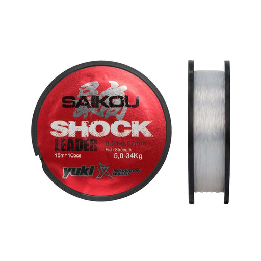 Chicotes Cónicos Yuki Saikou Shock Leader Clear — 10 × 15 m - Barracuda Pesca
