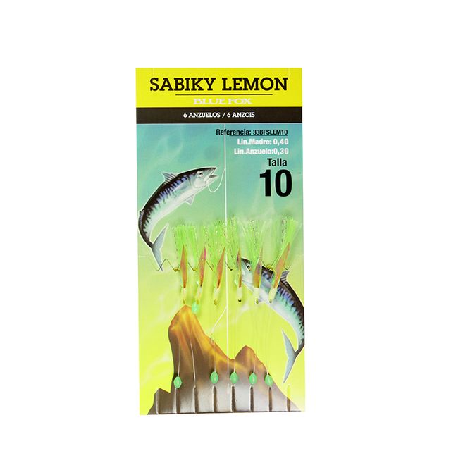 Sabiki Ragot Mitraillette Lemon Nº10 - 6 anzóis amarelos RG4421040