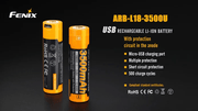 Fenix ARB-L18-3500U - Bateria Recarregável 18650 3500mAh USB - Barracuda Pesca