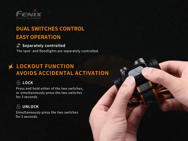 Fenix HM65R - Lanterna de Cabeça Tri-Proof 1400 Lúmens - Barracuda Pesca