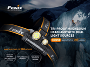 Fenix HM65R - Lanterna de Cabeça Tri-Proof 1400 Lúmens - Barracuda Pesca
