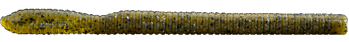 Vinil Fishus Bass Trap Worm 12 cm - 10 Unidades - GPB - Green Pumpkin Black Flake