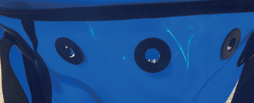  Yuki EVA Foldable Bucket - Detalhe da válvula para aerador na parte frontal do balde