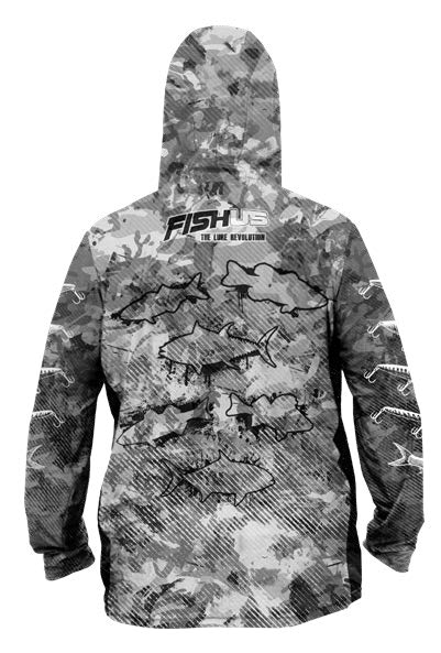 Fishus by Lurenzo Exo Sun Set | Conjunto Técnico UPF 50+ Cinza Camuflado
