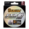 Seaguar FXR fluorocarbono 100% embalagem preta com logo dourado, carretel holográfico iridescente, 100m, Made in Japan, soft to hard scale indicator
