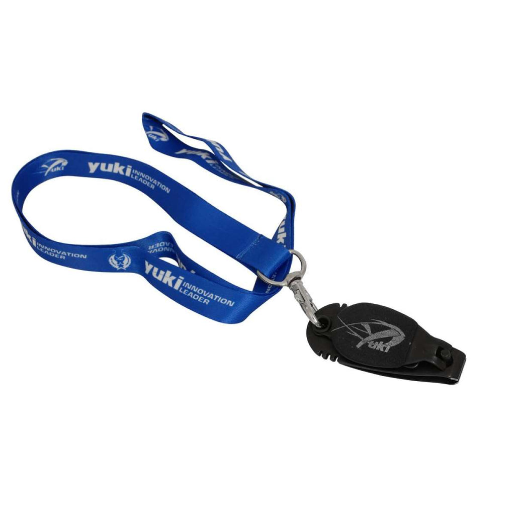  Yuki Lanyard com Cortador de Linha - Cordão azul com branding Yuki Innovation Leader