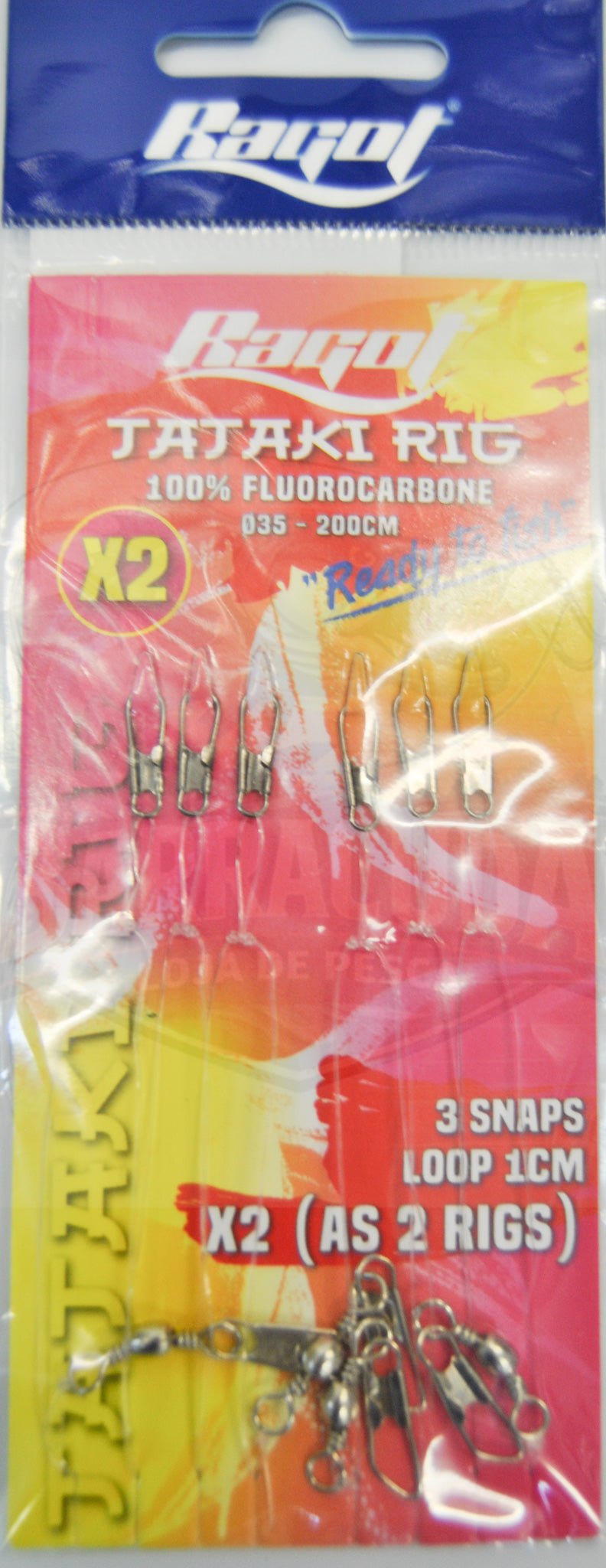Montagem Ragot Tataki Rig 200 cm – 3 Alfinetes – Embalagem de 2 - Barracuda Pesca