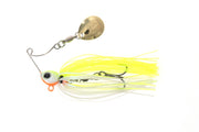 Hart Mini Max Spinnerbait - Cor 05 - cabeça branca/laranja com olho 3D, saia branco/amarelo-lima e palheta dourada