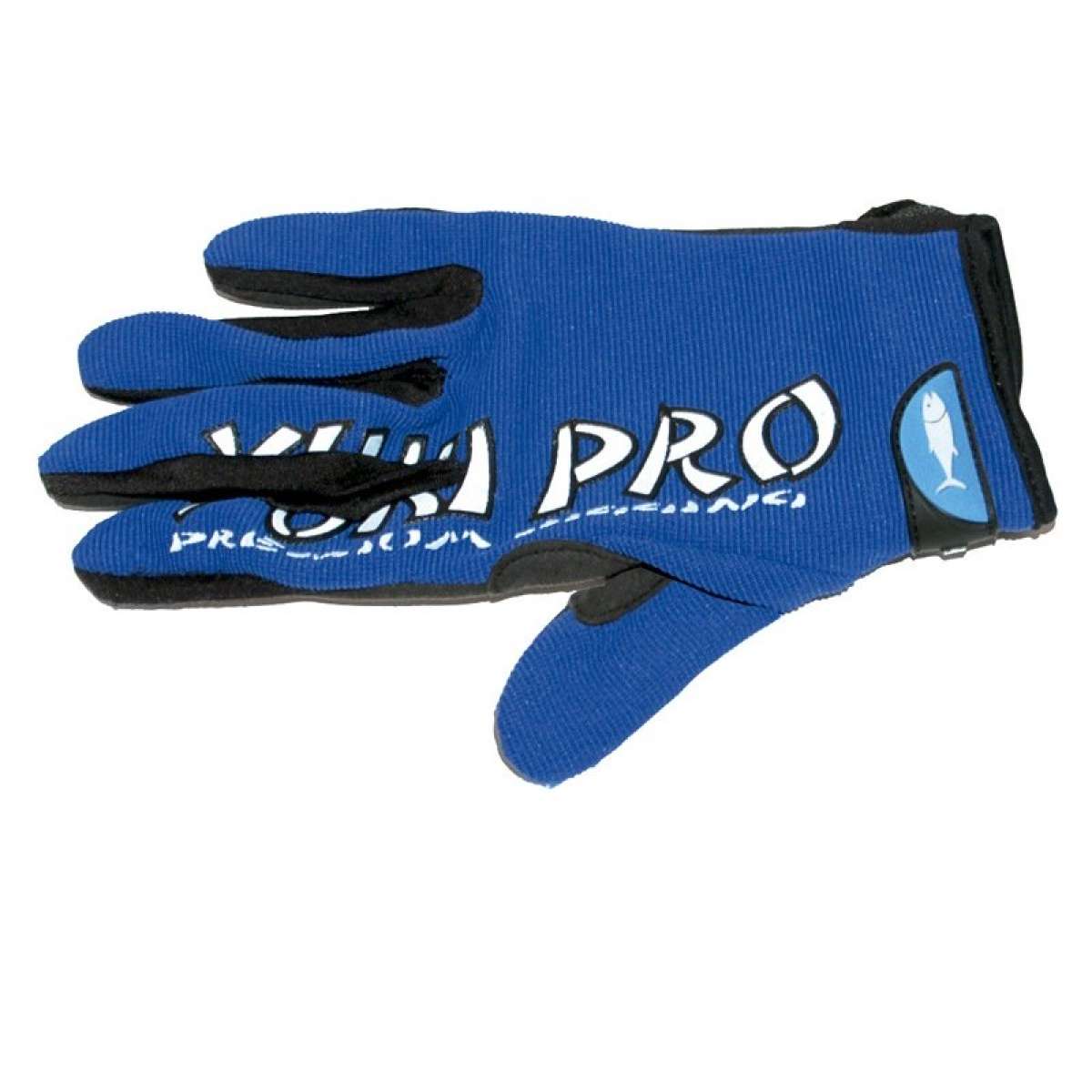 PRO GLOVE - Luva azul para jigging com logo Precision Lures Pro, material inovador anti-corte