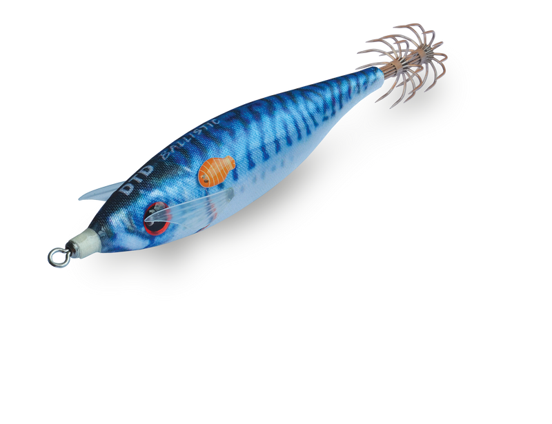 Isca artificial DTD Real Fish Ballistic 3D cor Mackerel Cavala para pesca de lulas eging
