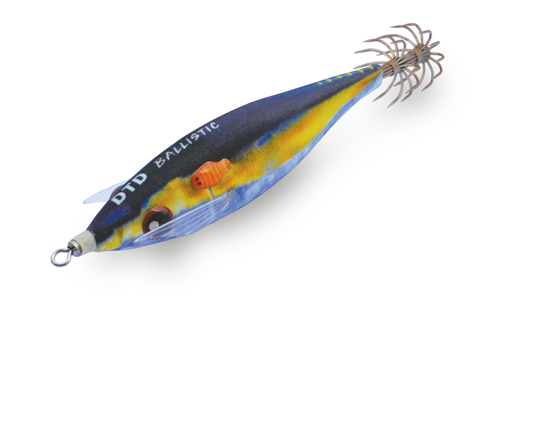 Isca artificial DTD Real Fish Ballistic 3D cor Yellowfin Tuna Atum para pesca de lulas eging