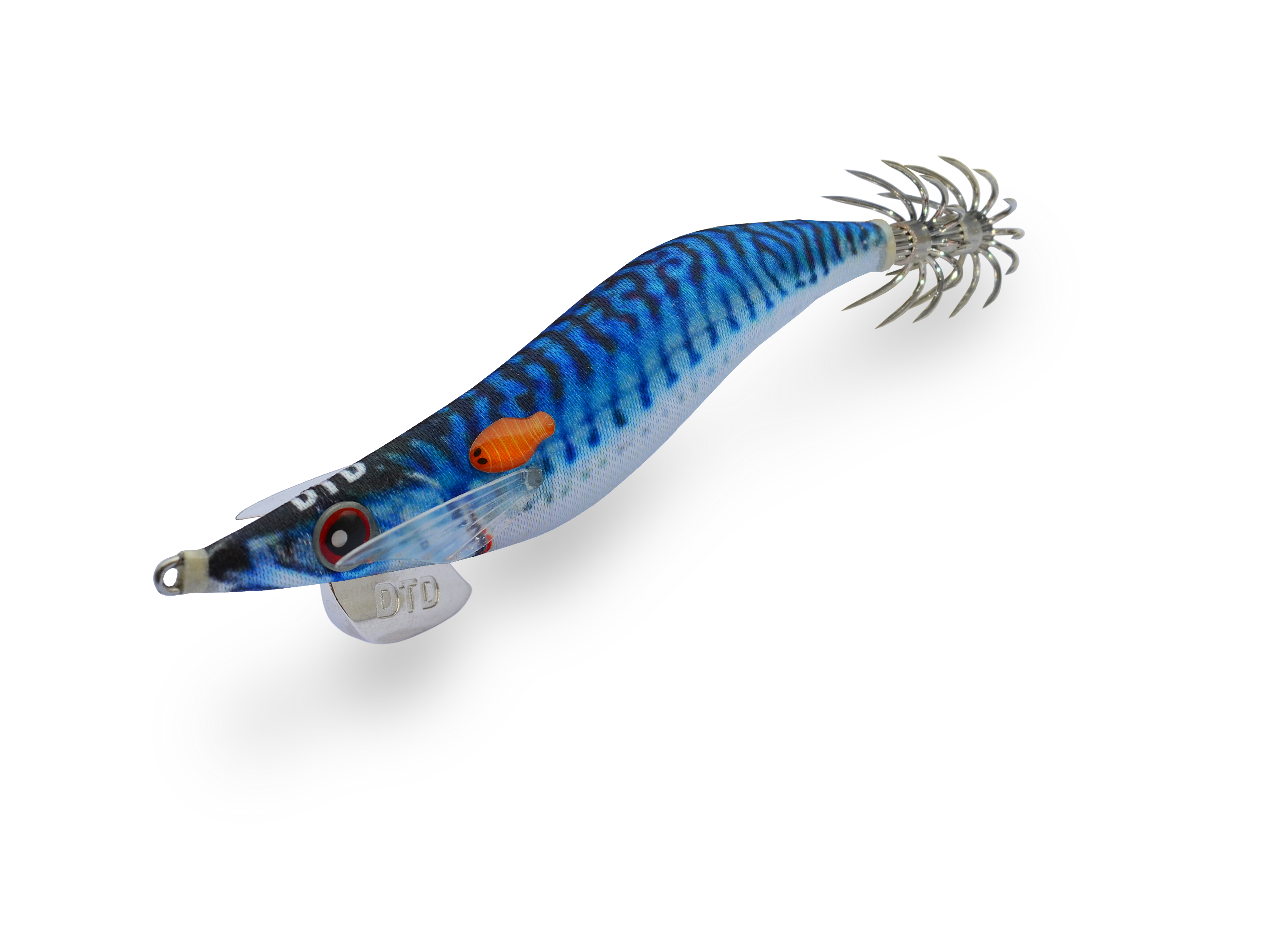 Isca egi DTD Real Fish EGI 2.5 imitação Mackerel cavala listras azuis parasita realista EFTTEX 2015
