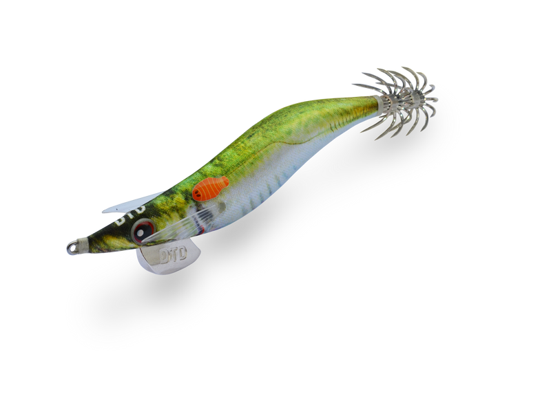 Isca egi DTD Real Fish EGI 2.5 imitação Sugarello carapau verde parasita realista EFTTEX 2015