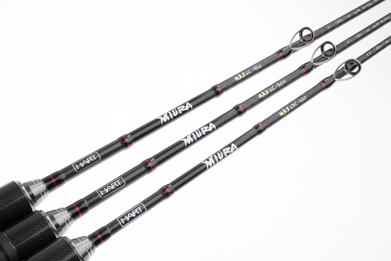 Cana Hart Miura Max Casting ASB - vista completa blank carbono preto vermelho