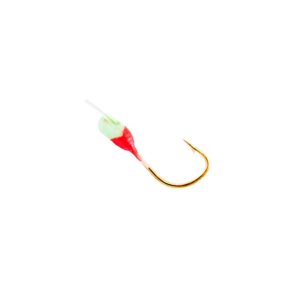 Sabiki Rig Yuki Invisible com anzol dourado #16, missangas verde e vermelho em monofilamento invisível para pesca de espadilha