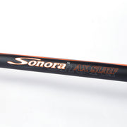 Cana Shimano Sonora AX Surf Tele 4.20m — detalhe logotipo Sonora AX Surf laranja