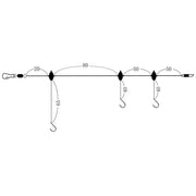 Montagem Yuki Bajo Linea Boat 1 — diagrama estrutura: estralho 65cm + 2x40cm espaçados 80cm e 50cm