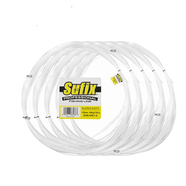 Madeixas da gama Sufix Professional Super Soft Clear; venda por uma madeixa de 100 m