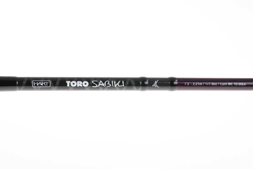 Hart Toro Sabiki 7'3" - Vista do blank com logótipo Hart Toro Sabiki e especificações técnicas
