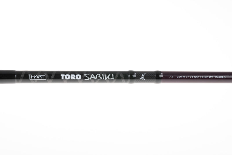 Hart Toro Sabiki 7'3" - Vista do blank com logótipo Hart Toro Sabiki e especificações técnicas
