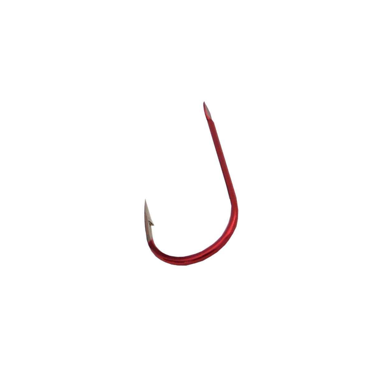 Anzol Yuki VJ08 Red Hook forjado em vermelho. Excelente resistência e durabilidade para pesca de grandes espécies.