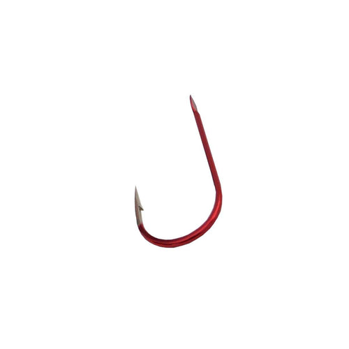 Anzol Yuki VJ08 Red Hook forjado em vermelho. Excelente resistência e durabilidade para pesca de grandes espécies.