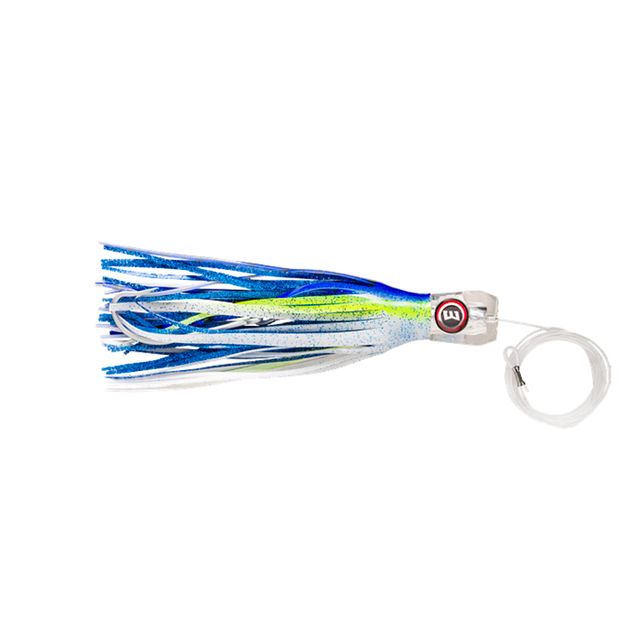 Williamson Big Game Catcher Rigged Mahi com saia azul, verde e amarela e terminal montado