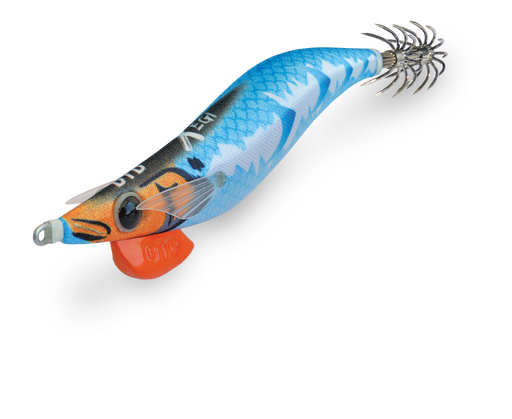 Isca egi DTD X EGI 3.0 cor Blue azul padrão lateral branco UV reativo barbatanas silicone