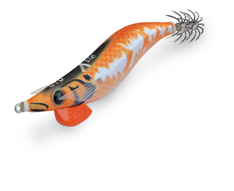 Isca egi DTD X EGI 3.0 cor Orange laranja padrão lateral branco UV reativo barbatanas silicone